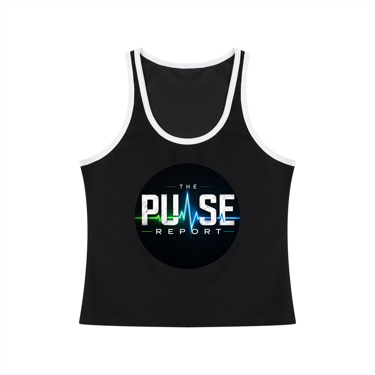 Women's Color Block Cropped Tank Top- (Pulse Beat)