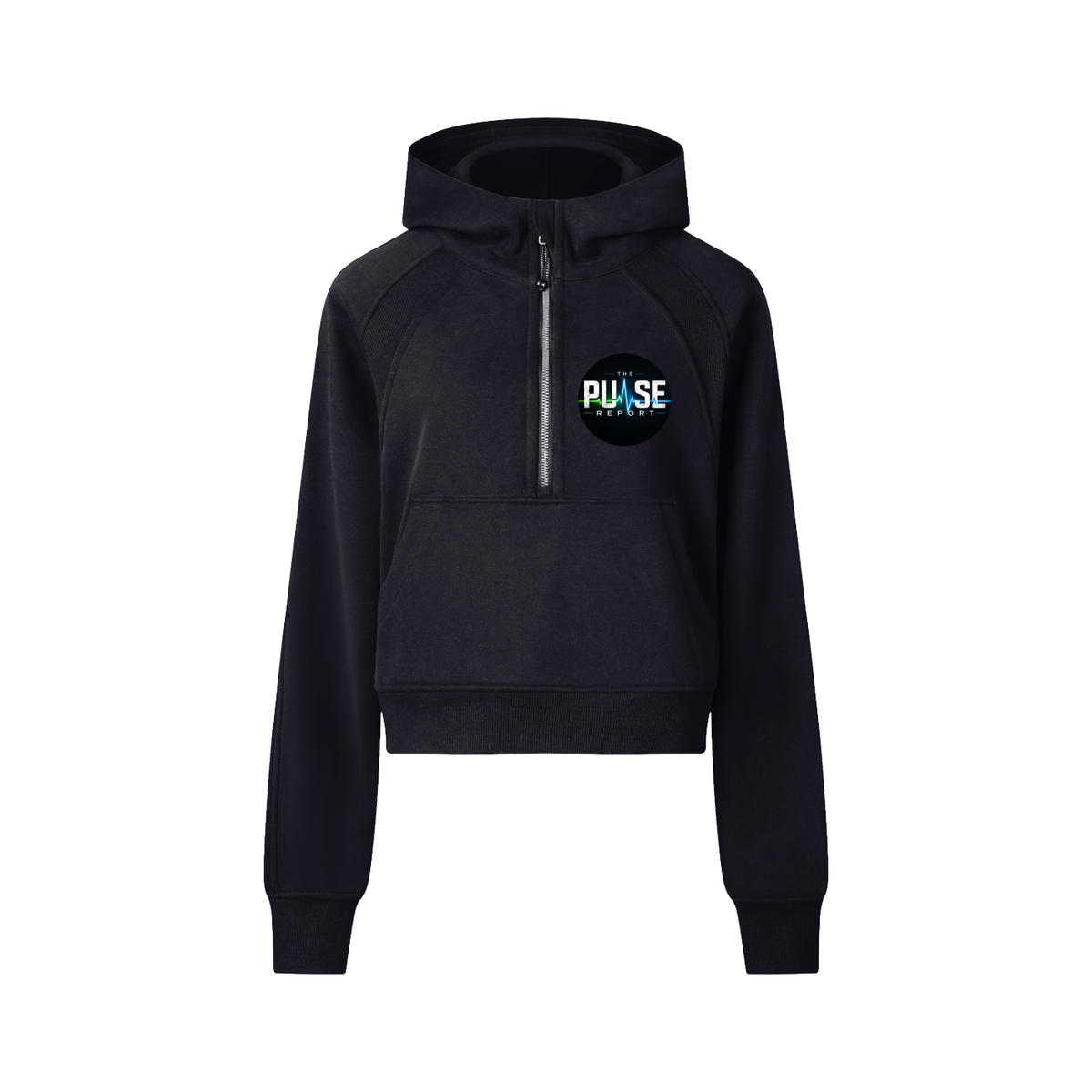 Cropped Half-Zip Hoodie- (Pulse Beat)