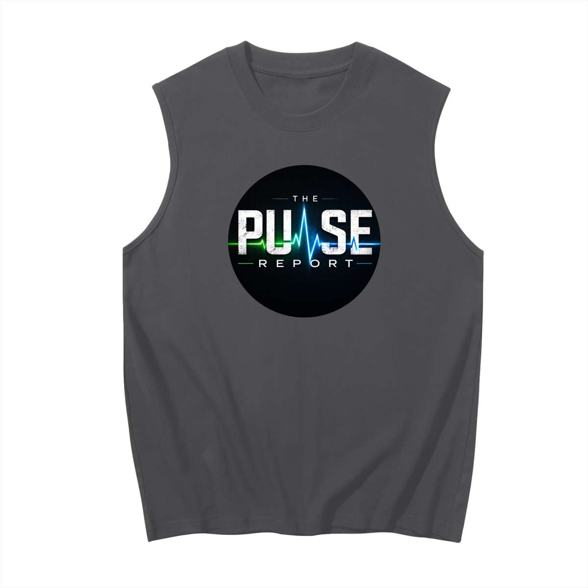 Men's Sleeveless Cotton Tank Top- (Pulse Beat)