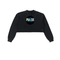 Snow Washed Raw Edge Cropped Sweatshirt- (Pulse Beat)