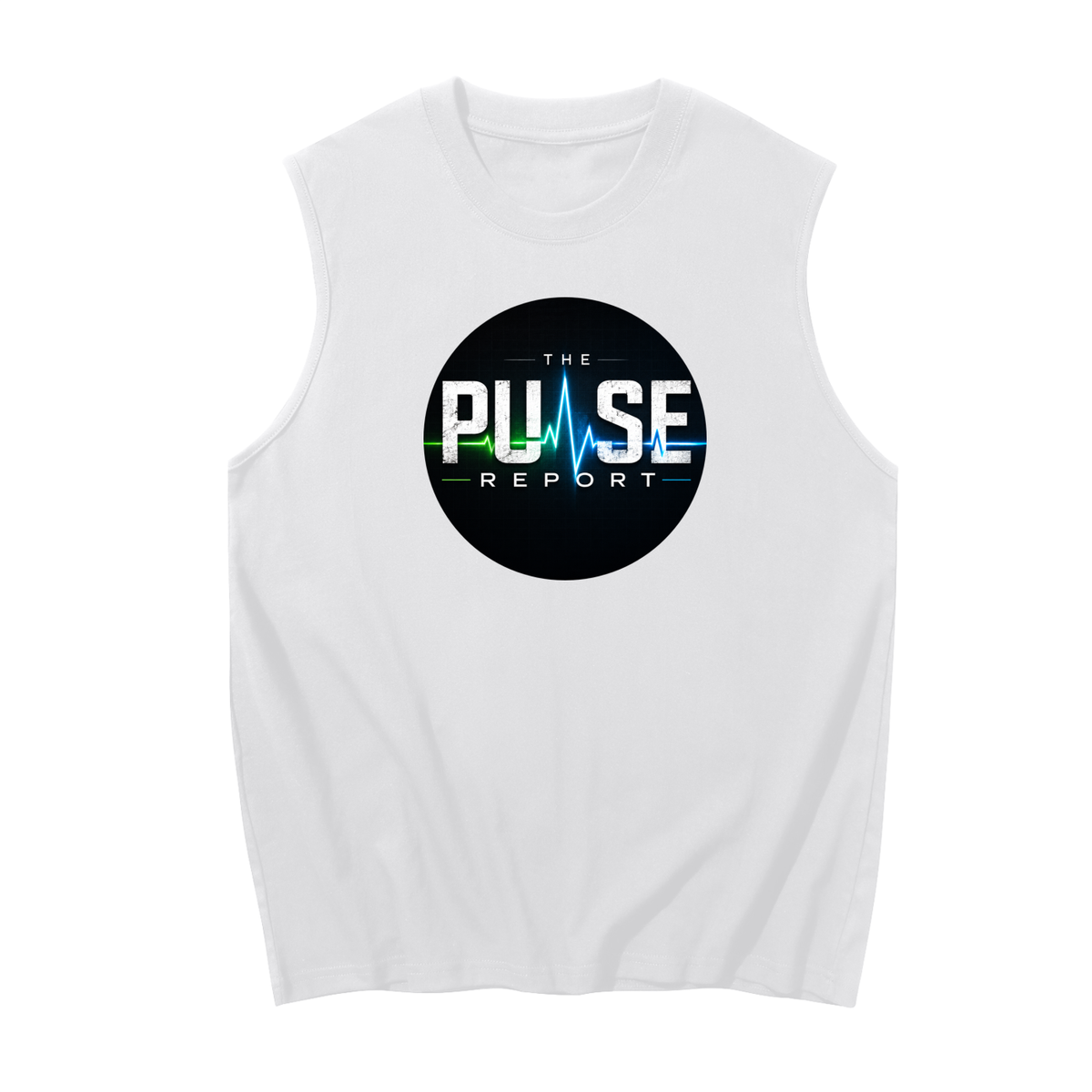 Men's Sleeveless Cotton Tank Top- (Pulse Beat)