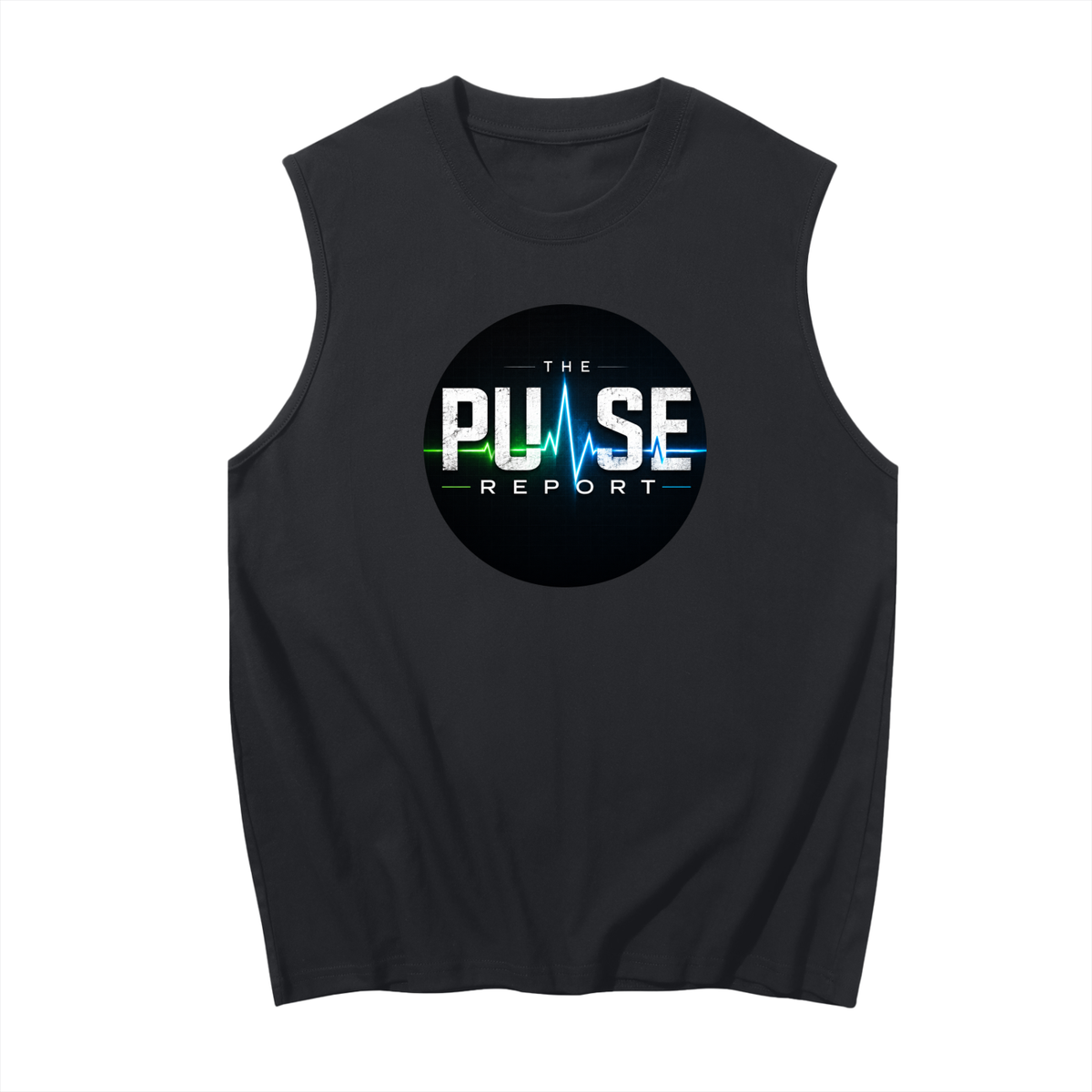Men's Sleeveless Cotton Tank Top- (Pulse Beat)