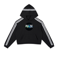 Contrast Side Stripe Cropped Hoodie- (Pulse Beat)