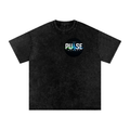 Snow Washed Oversized Cotton T-Shirt- (Pulse Beat)