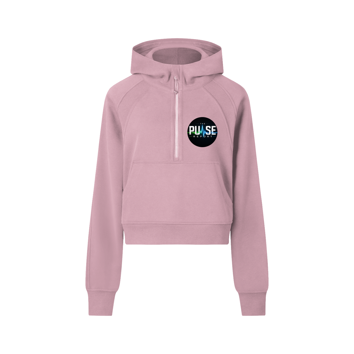 Cropped Half-Zip Hoodie- (Pulse Beat)